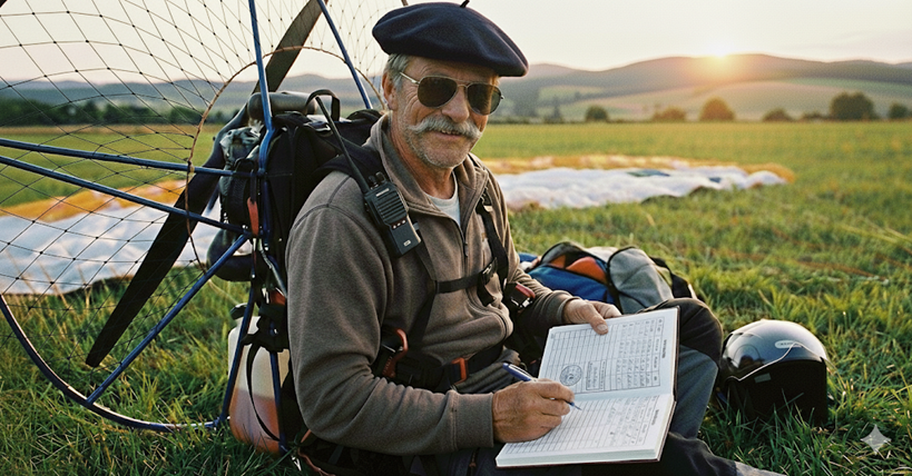 Un paramoteur enregistre carnet de vol