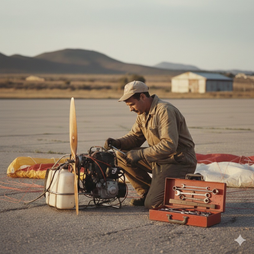 Un paramoteur enregistre carnet entretien
