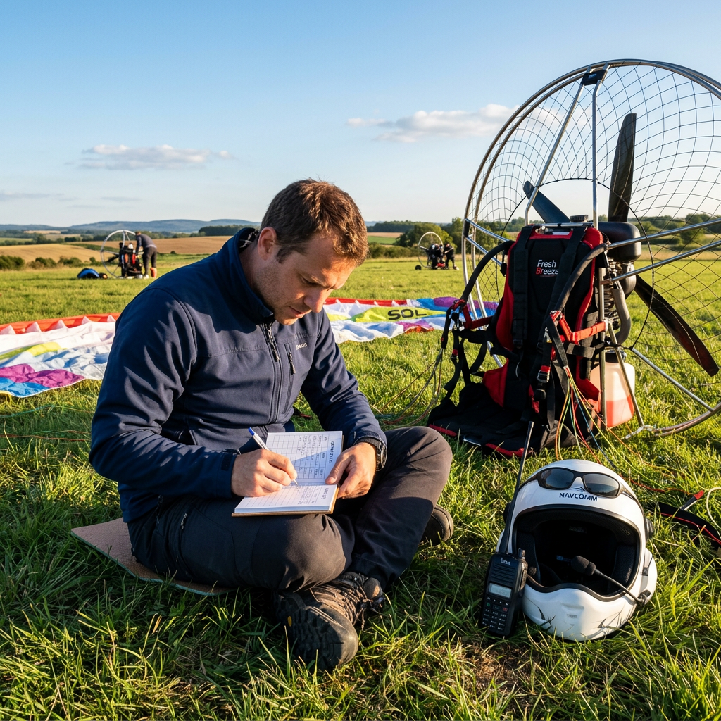 Un paramoteur enregistre carnet de vol